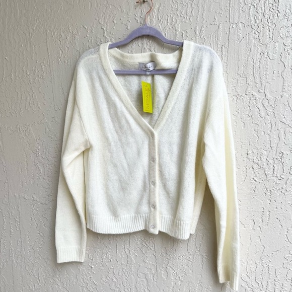 L’Academie ivory knit sweater cardigan Large - Picture 1 of 6